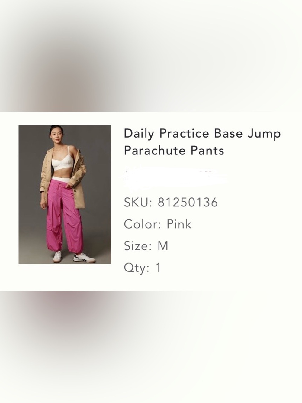 Daily Practice Anthropologie Base Jump Parachute Pants Ladies M Pink - Picture 6 of 6